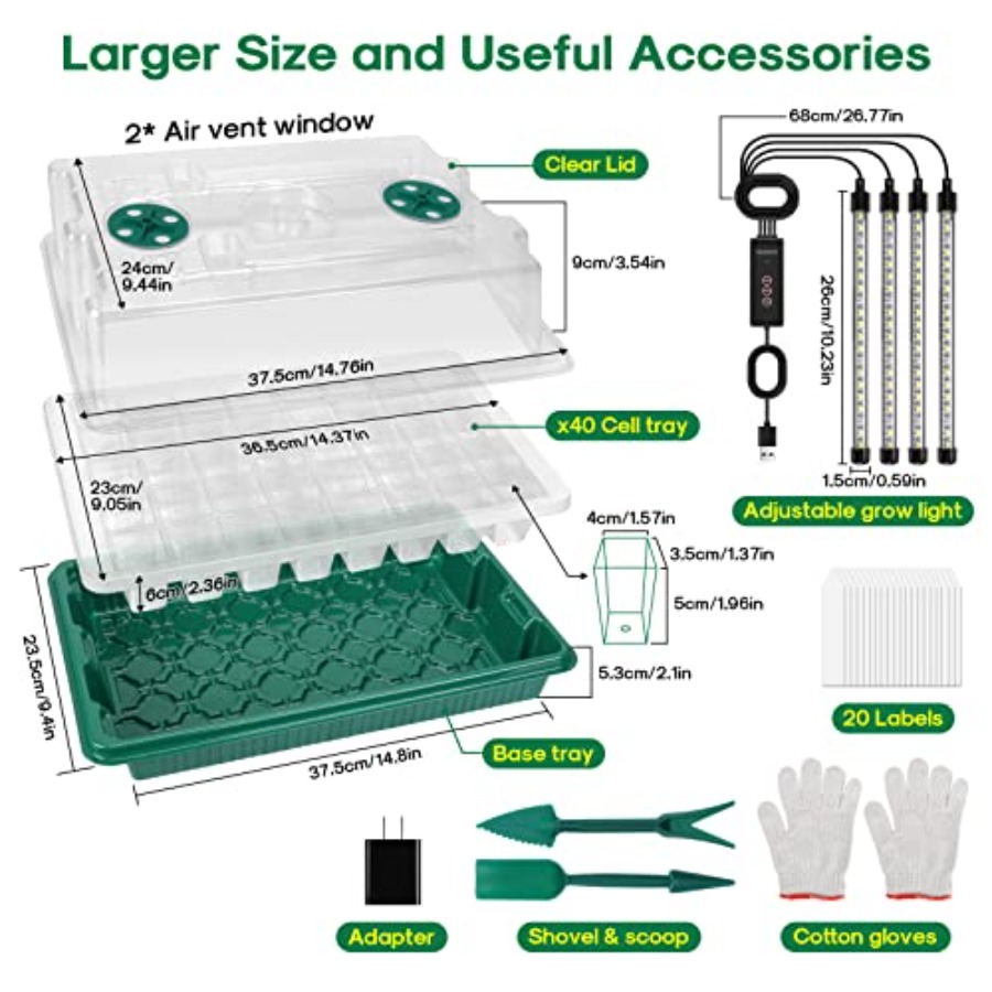 Seed Starter Tray with Grow Li - Humidity Dome Kit บทวิจารณ์และราคา