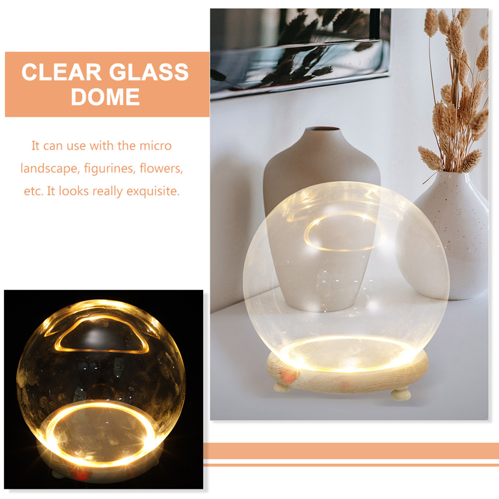 Clear Glass Dome Display Cover - Plastic Dome Clear บทวิจารณ์และราคา