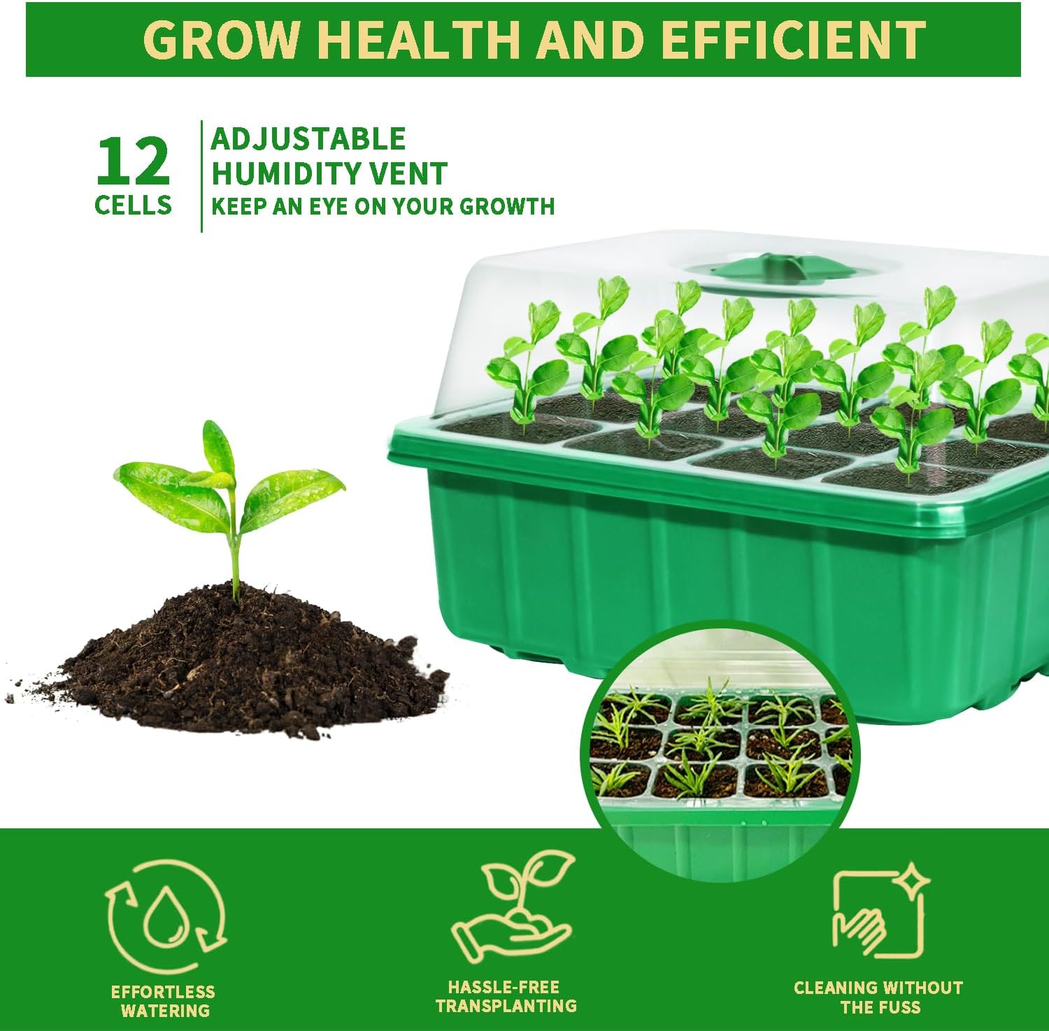 5-Pack Seed Starter Tray Kit w - Humidity Dome Kit บทวิจารณ์และราคา