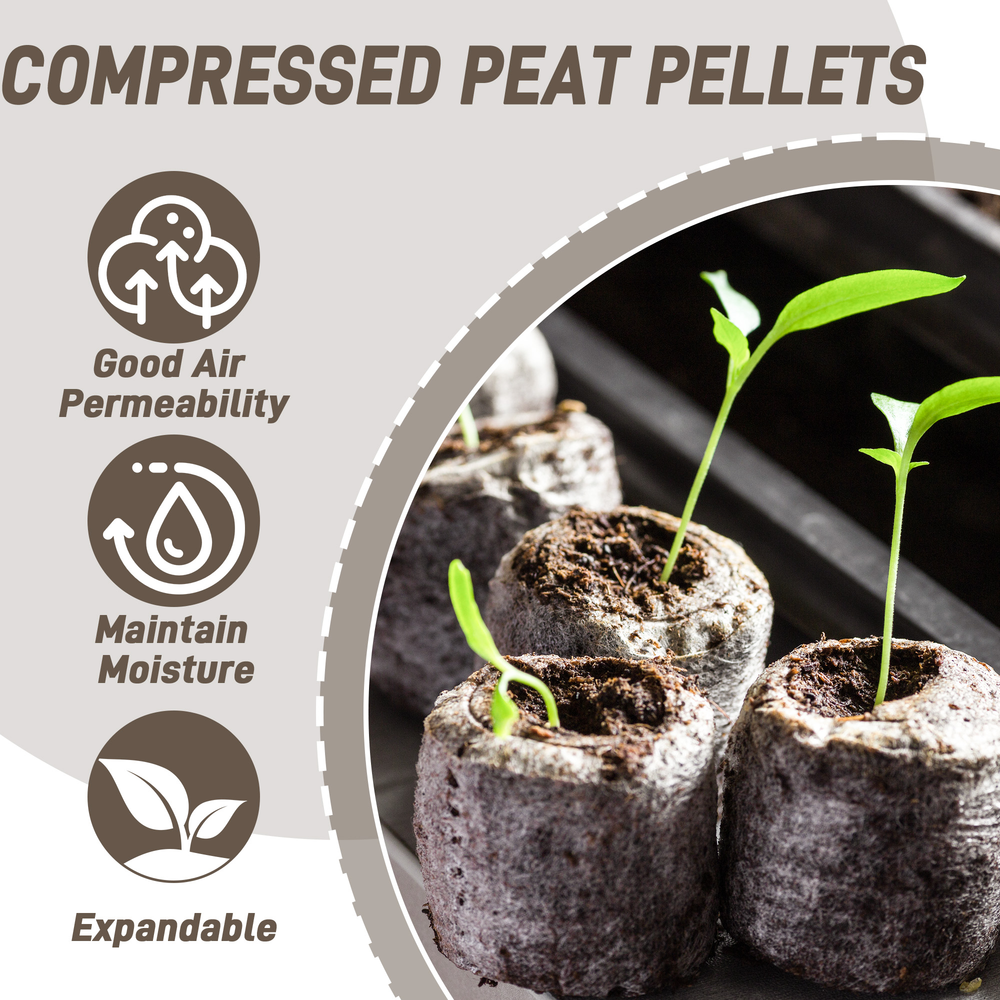 50pcs 35mm Compressed Peat Pel - Peat Pellet Tray บทวิจารณ์และราคา