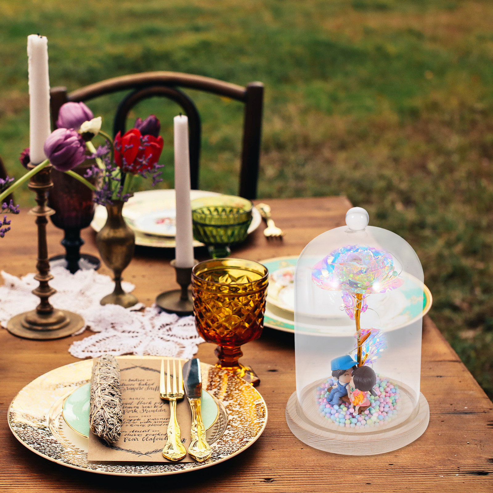 Glass Dome Display Case with B - Plastic Dome Clear บทวิจารณ์และราคา